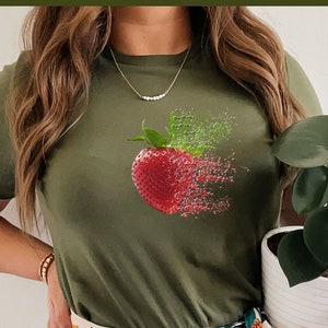 Strawberry Shirt, Strawberry Graphic Tee for Women, Strawberries T-Shirt, Cute Strawberry TShirt,  Fruit Shirt for Her, Women&#39;s Strawberry T