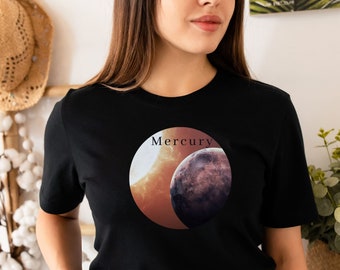 Planet Mercury Shirt, Planet Tee, Outer Space TShirt, Astronomy Shirt, Solar System T-Shirt, Space Geek T-Shirt, Galaxy Space Planetary Tee