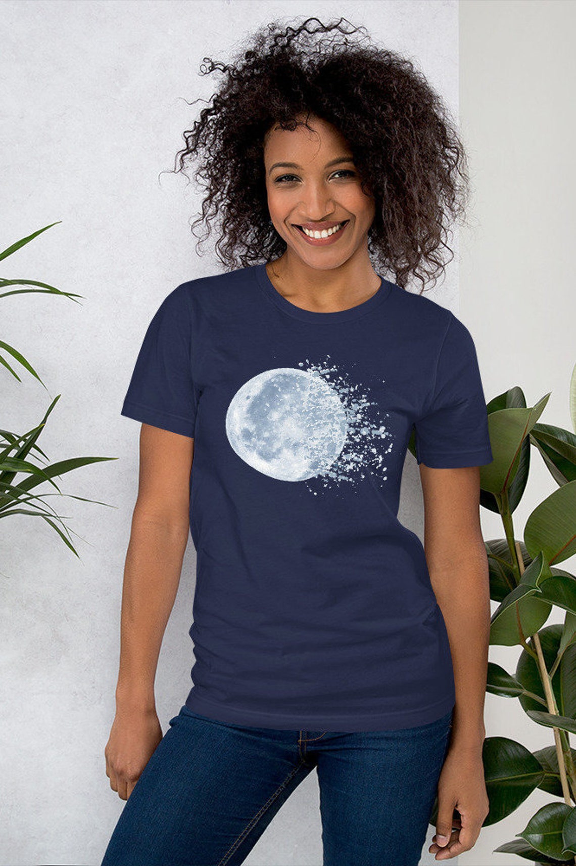Moon TShirt Full Moon Shirt Space Tee Space Clothing Etsy