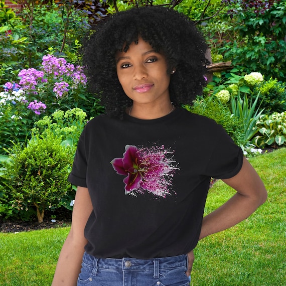 Stargazer Lily Flower Tee for Plant Mom Gift for Gardening Women Botanical Garden Gift Idea for Nature Lover Floral Graphic for Mother's Day