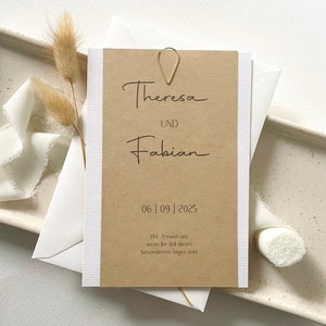 Einladung Hochzeit Kraftpapier / minimalistisch / schlicht / modern / Boho / personalisiert