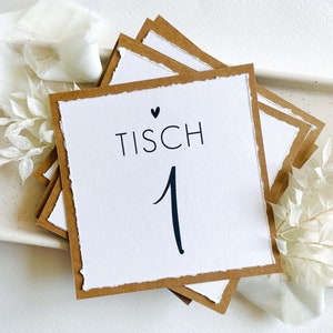 Tischnummern Hochzeit / Feier / Kommunion / Party / Kraftpapier / Tischdeko / Dekoideen