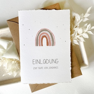 Einladung zur Taufe / Regenbogen / Klappkarte mit Foto / Taufkarte