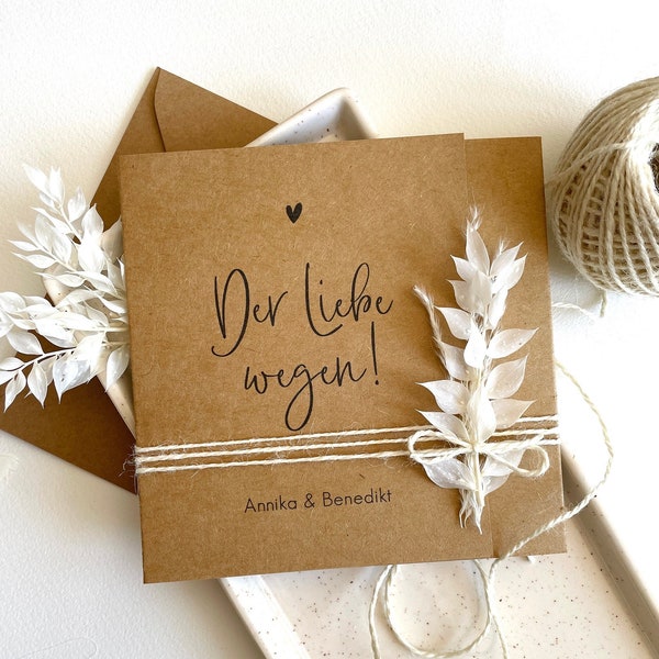 Wedding invitation / wedding invitation / kraft paper / dried flowers / modern simple