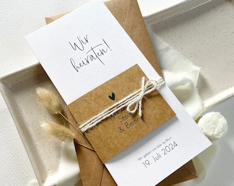 Wedding invitation / kraft paper / minimalist