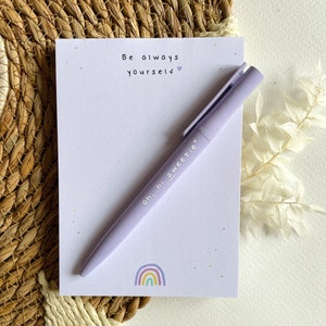 Notizblock / be always yourself / Kugelschreiber / Regenbogen / Geschenkidee / Schreibwaren
