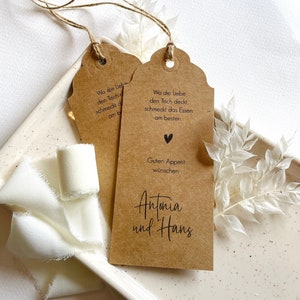 Servietten-Anhänger / Hochzeit / Anhänger / Kraftpapier