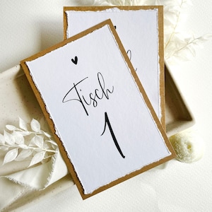 Tischnummern Hochzeit / Feier / Kommunion / Party / Kraftpapier / Tischdeko / Dekoideen