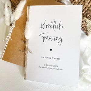 Kirchenheft Strukturpapier weiß / Trauung / personalisierbar / Gottesdienst / kirchliche Trauung /  Hochzeit / Freie Trauung / Kirche Heft