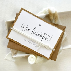 Einladung Hochzeit / Hochzeitseinladung / Kraftpapier/ minimalistisch / personalisierbar