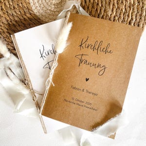 Kirchenheft aus Kraftpapier / Trauung / personalisierbar / Gottesdienst / kirchliche Trauung /  Hochzeit / Freie Trauung / Kirche Heft