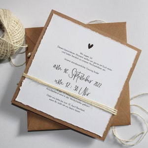 Einladung Hochzeit / Hochzeitseinladung / Kraftpapier / Trockenblumen / modern minimalistisch / quadratisch Bild 5