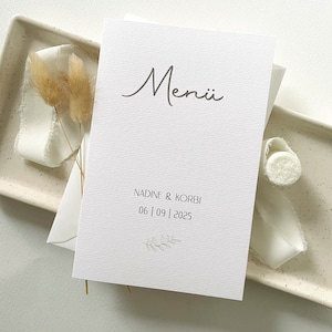 Menükarte Hochzeit / Getränkekarte für Hochzeit, Taufe, Kommunion, Geburtstag, Party / personalisiert / schlicht / modern
