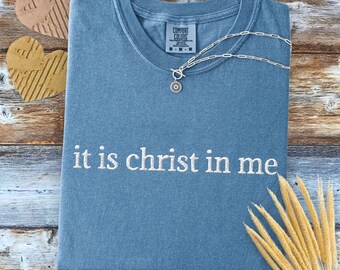 Besticktes christliches Unisex-T-Shirt, Christus in mir T-Shirt, religiöses Hemd, spirituelle Kleidung, Glaubenskleidung