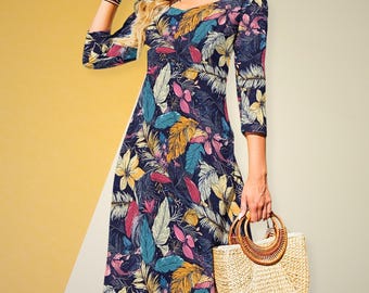 Boho Floral Print Dress: Cottagecore Fall Clothing