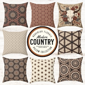 Boho Floral Pillow Cover: Rustic Farmhouse Decor