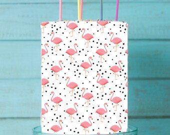 Flamingo Bird Edible Icing Image Cake Wrap Topper