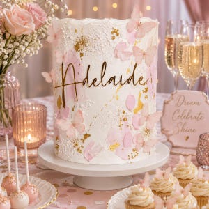 Pastel Pink Pre-cut Edible Wafer Paper Butterflies