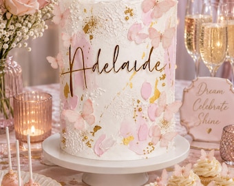 Pastel Pink Pre-cut Edible Wafer Paper Butterflies