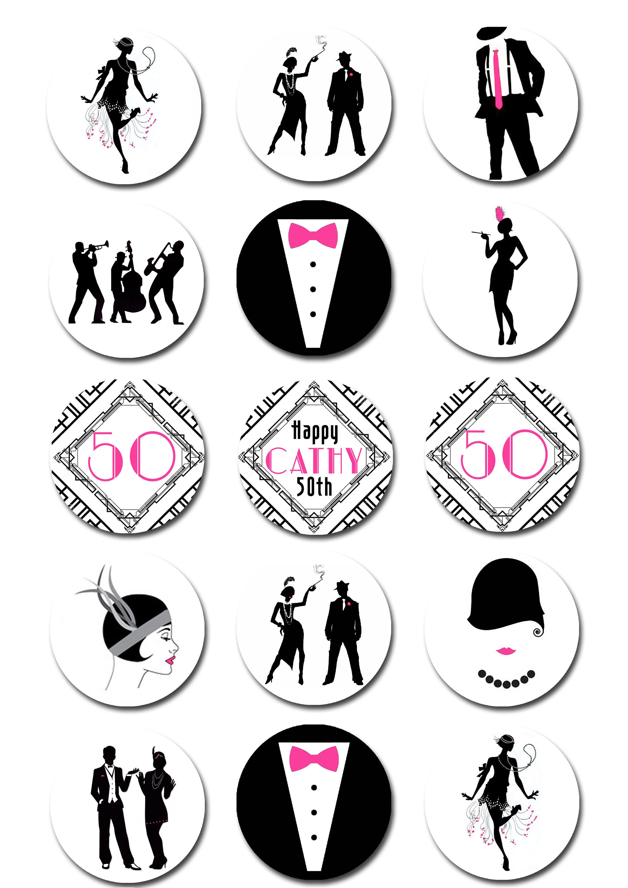 Great Gatsby 1920's Edible Icing Image Cupcake Toppers - Etsy