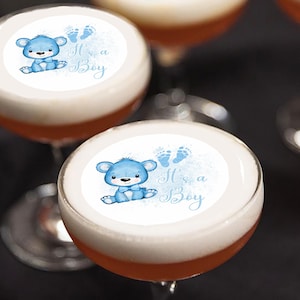 It&#39;s A Boy Baby Shower Edible Cocktail Drink Toppers