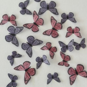Bright Pink & Purple Pre-cut Edible Wafer Butterflies