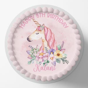 Unicorn Horse Pony Pre-Cut Round Edible Cake Topper