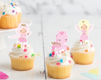 Fairy Princess Fairies Pre-cut Edible Stand-Up Wafer Card Cupcake Toppers
