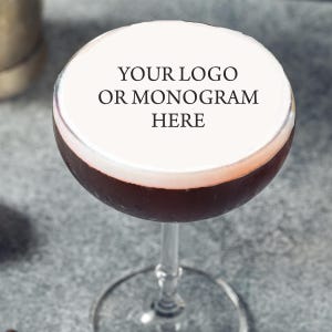 Custom Monogram Wedding Bridal Birthday Edible Cocktail Drink Toppers
