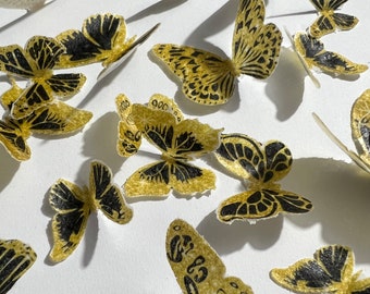 Farfalle di wafer commestibili pretagliate oro e nero