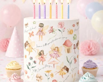 Fairy Fairies Essbares Zuckerguss Bild Cake Wrap Topper