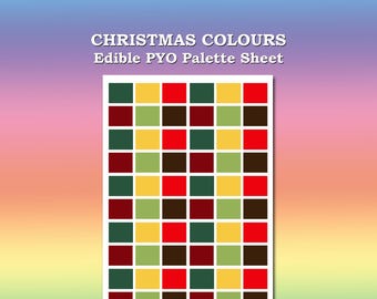 Paint Your Own PYO Christmas Edible Paint Palettes for Cookies - Sheet of 10 Palettes Uncut