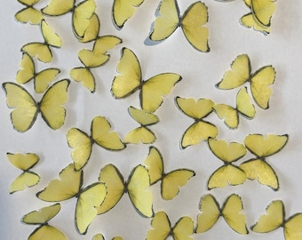 Pack Of 12 Delicate And Finely Detailed Gold Lace Effect Edible Wafer Butterflies By CDA Products 201-253 - Great For Golden Wedding Anniversary - View #9