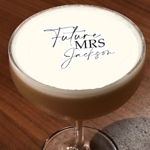 Future Mrs Wedding Bridal Anniversary Custom Cutout Edible Cocktail Drink Toppers