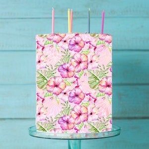 Floral Flower Edible Icing Image Cake Wrap Topper