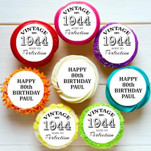Aged To Perfection Geburtstag Vorgeschnittene essbare Cupcake oder Cookie Toppers