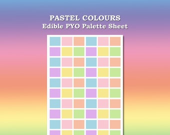 Essbare Pastellfarbe Palette für Kekse (Ungeschnitten)