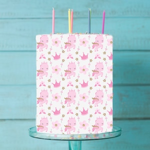 Unicorn Princess Pony Edible Icing Cake Wrap Topper
