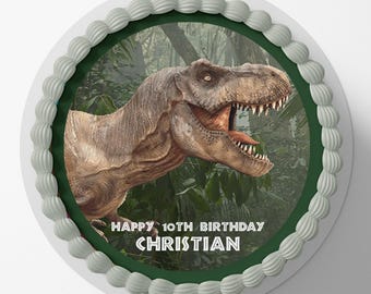 Dinosaur Pre-cut Round Edible Cake Topper