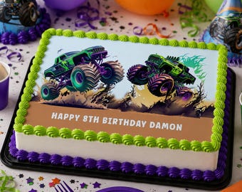 LKW Themed Personalisierte Geburtstag Zuckerguss Kuchen Topper