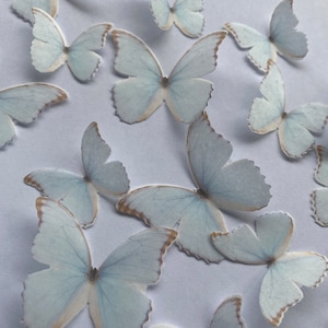 Pale Blue Pre-cut Edible Wafer Butterflies