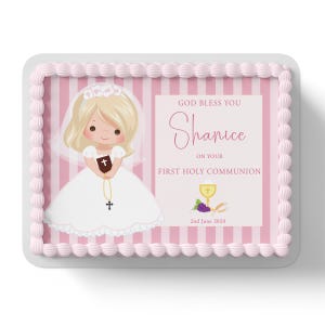Communion Confirmation Religious Personalised Edible Icing Fondant Cake Topper