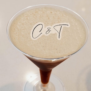 Custom Cutout Monogram Wedding Bridal Birthday Edible Cocktail Drink Toppers