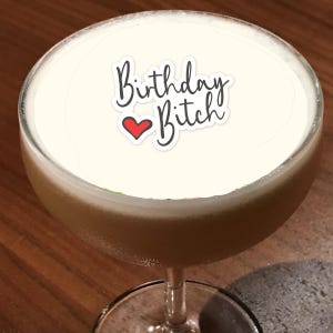 Birthday Bitch Cheeky Funny Custom Cutout Edible Cocktail Drink Toppers