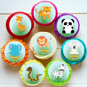 Jungle Safari Animals Pre-cut Edible Cupcake or Cookie Toppers