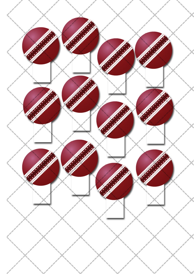 Cricket Sports Pre-cut Edible Stand-up Wafer Card Cupcake Toppers - Etsy
