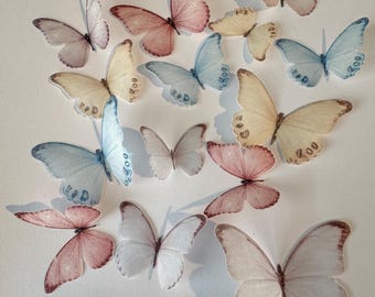 Farfalle di carta ostia commestibile pretagliate multicolori
