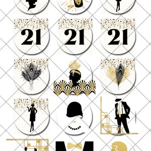 Great Gatsby Pre-cut Edible Cupcake or Cookie Toppers - Etsy Australia