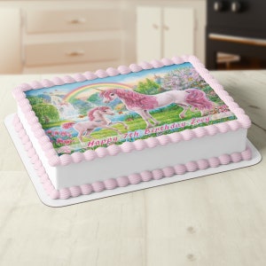 Unicorn Horse Pony Personalised Edible Icing Image Cake Topper
