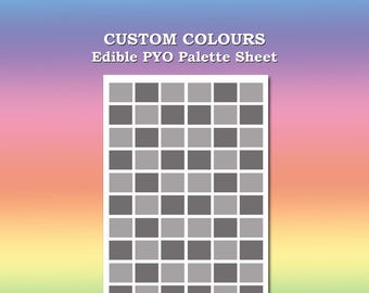 Custom Color PYO Edible Paint Palettes – Uncut Sheet of 10